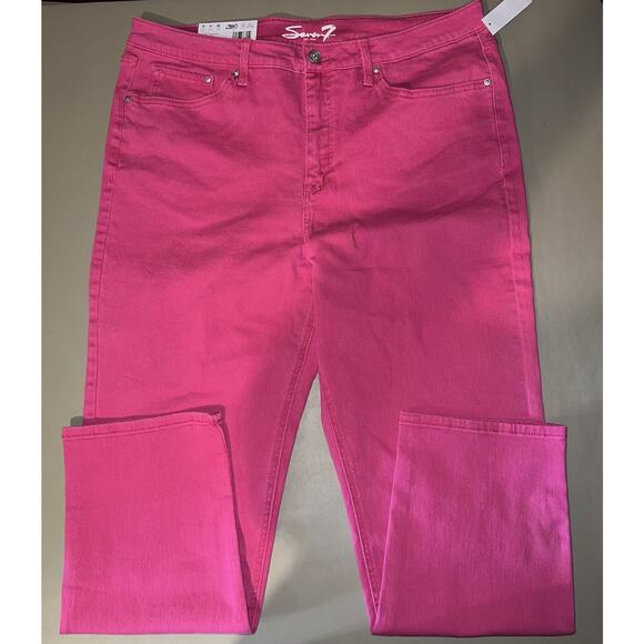 Seven 7 Slim Straight Jean Women’s Size 16 Pink - Picture 1 of 5